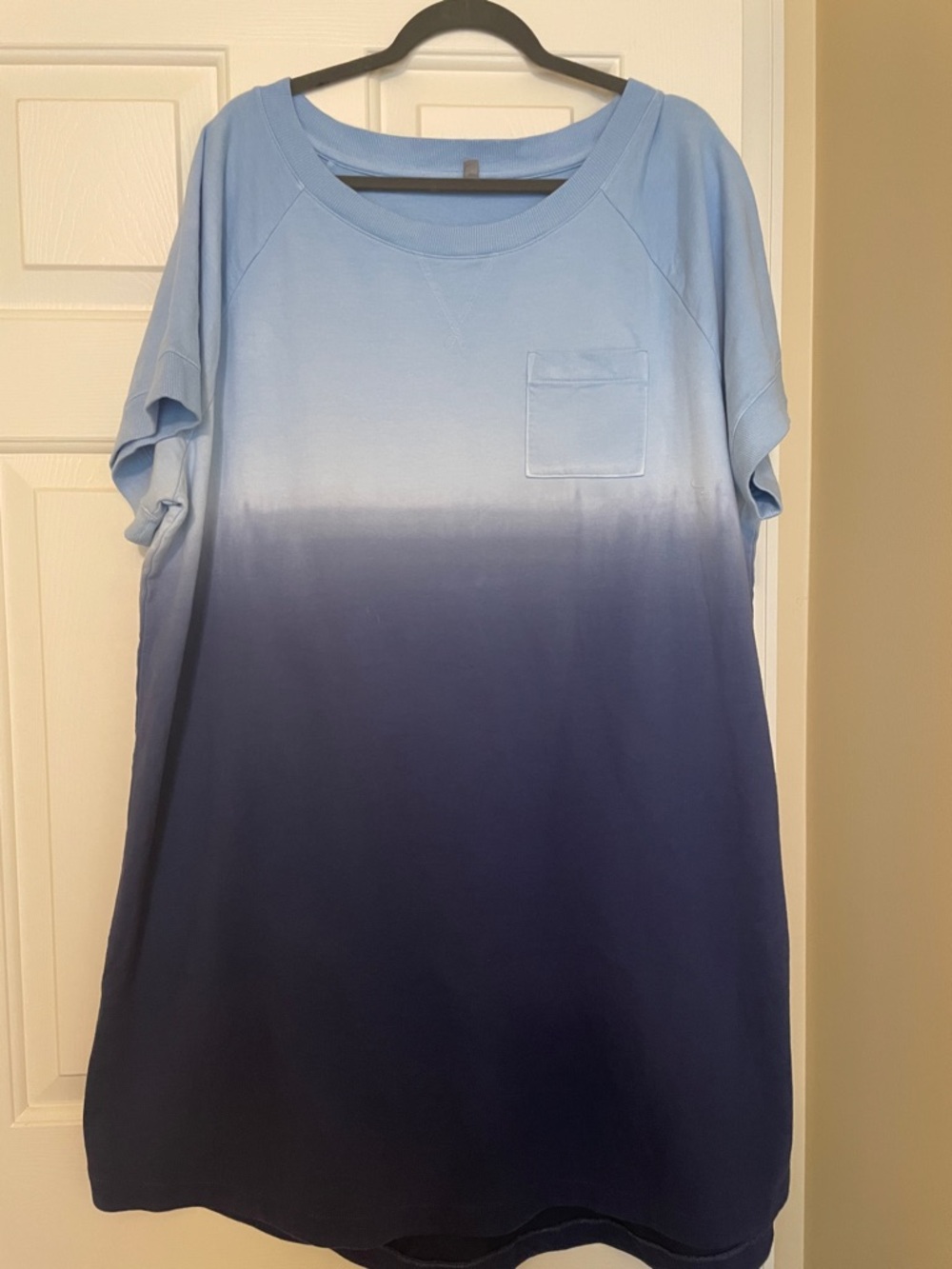 Talbots Light Blue Knit Top with Ribbed Neck